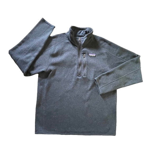 Patagonia Better Sweater 1/4 Zip Pullover Jacket Chest Logo Navy Blue Medium Men